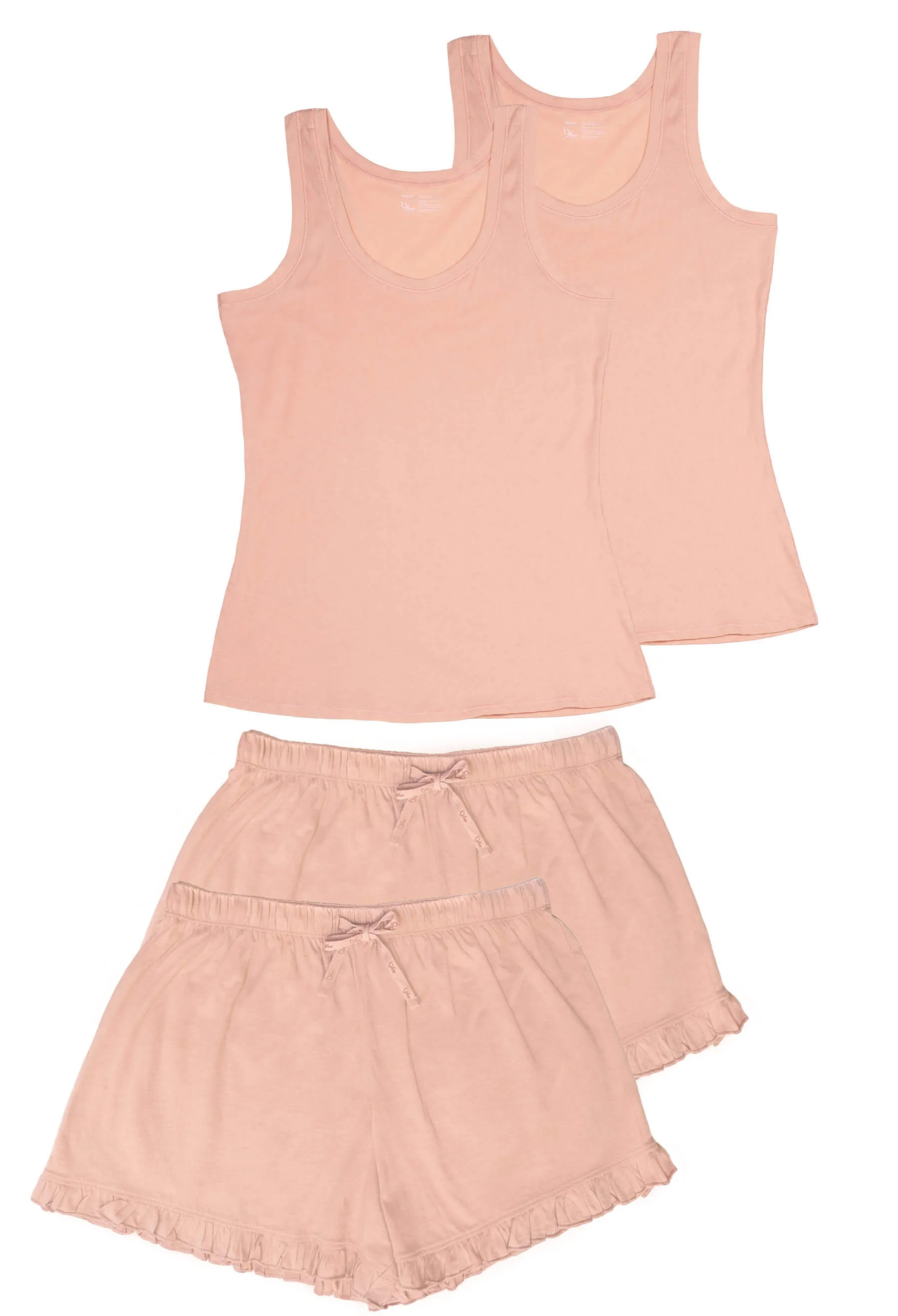 100% Cotton Tank Tops and 100% Cotton Frill Shorts Set