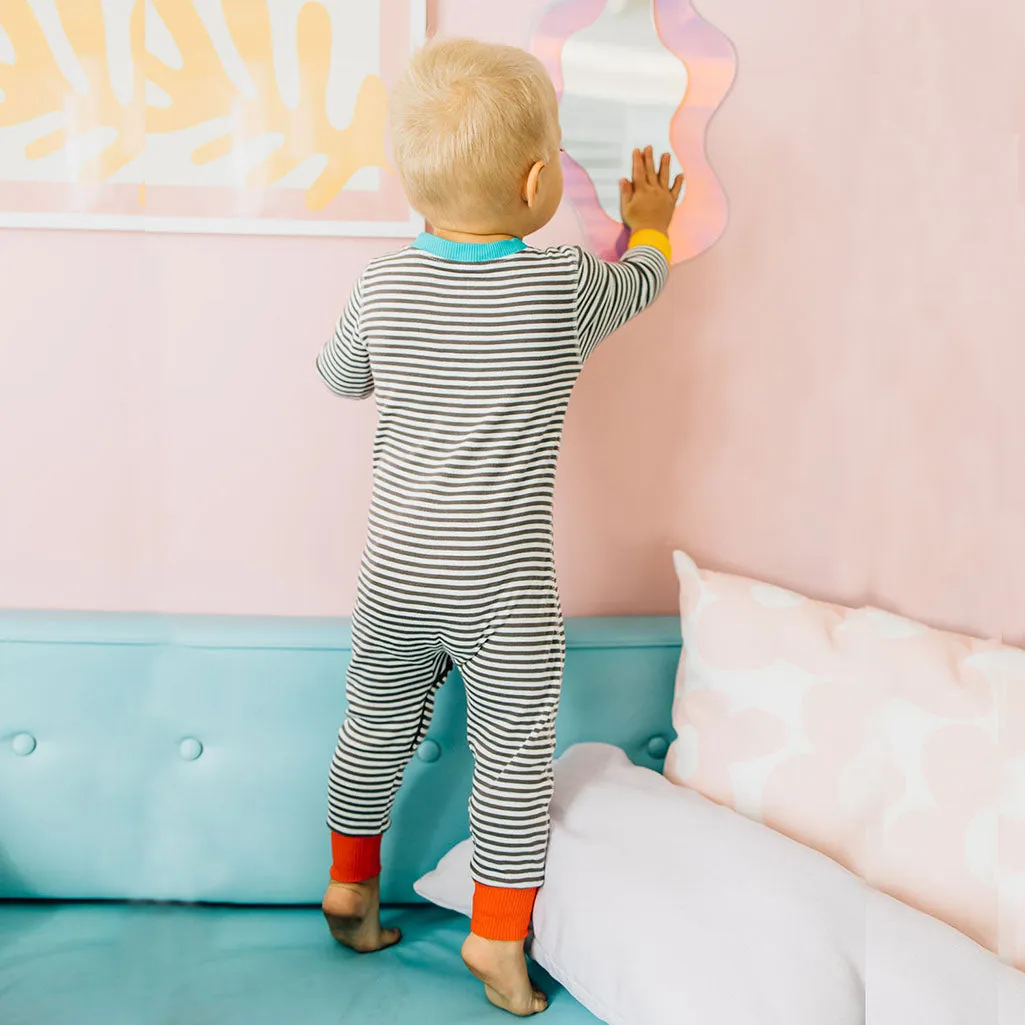 100% Organic Cotton One-piece Baby Pajamas: Stripes