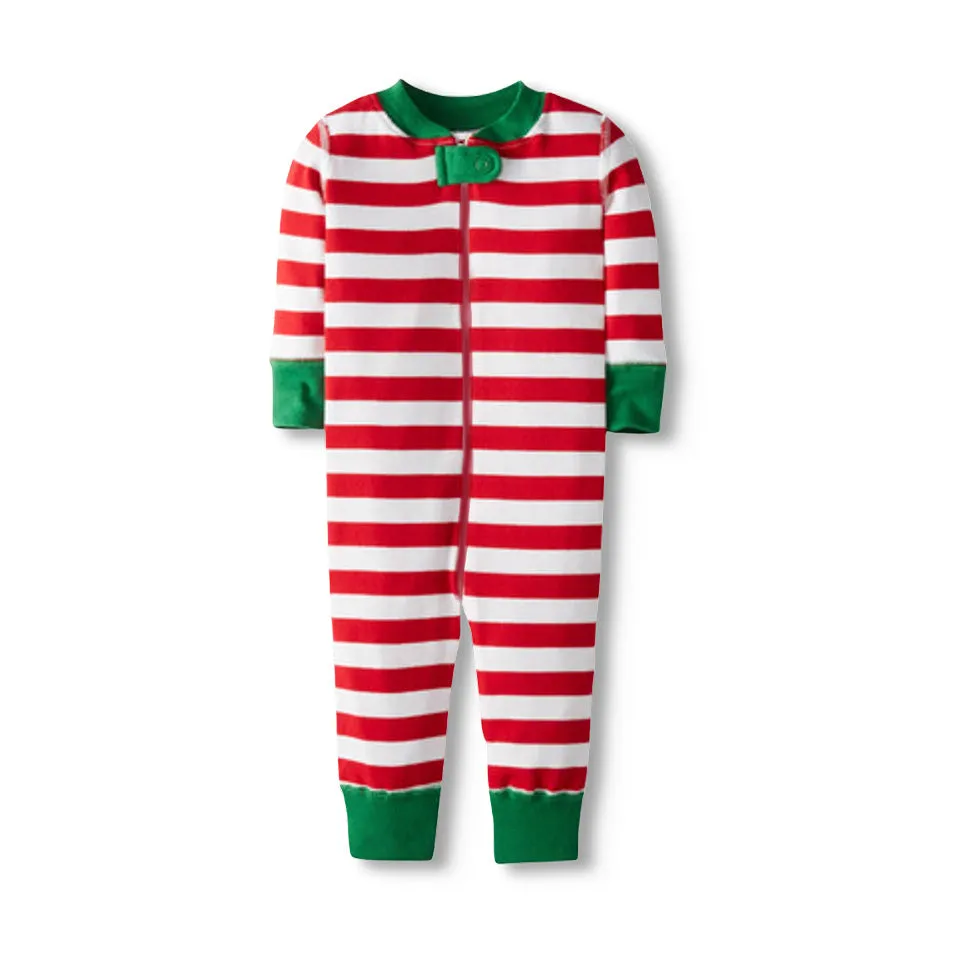 100% Organic Cotton One-piece Baby Pajamas: Stripes