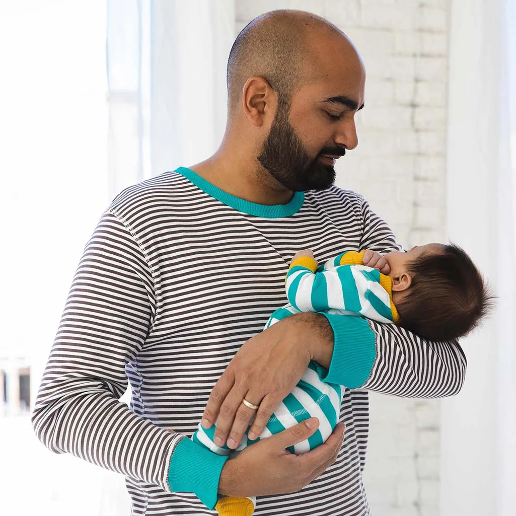 100% Organic Cotton One-piece Baby Pajamas: Stripes