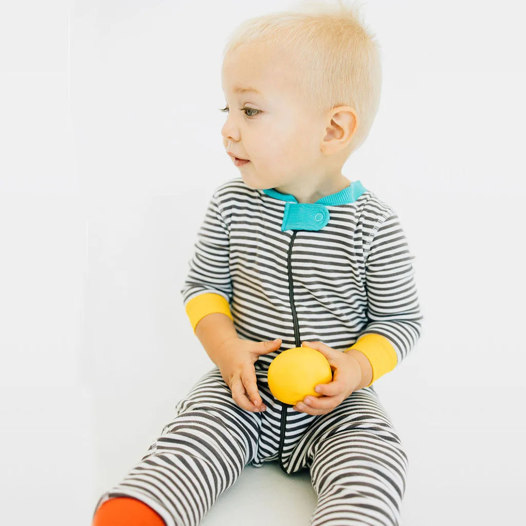 100% Organic Cotton One-piece Baby Pajamas: Stripes