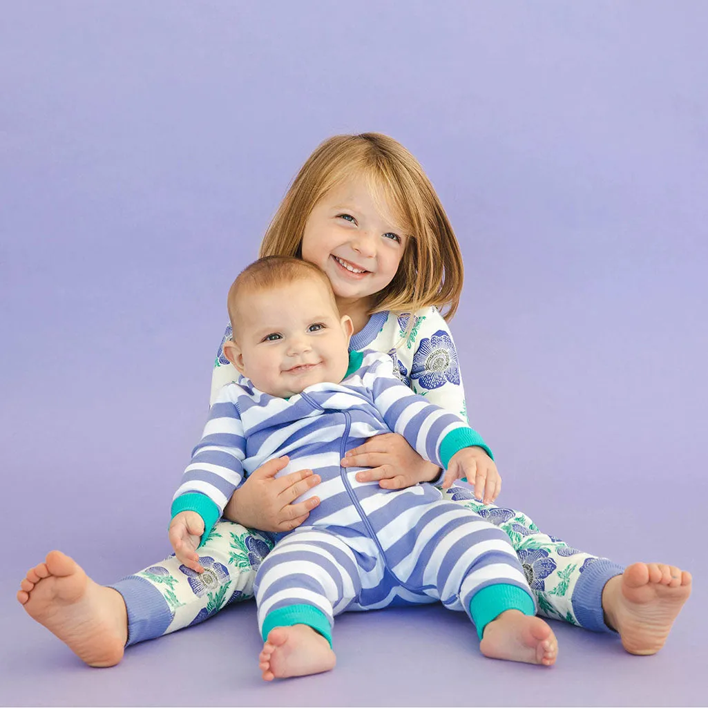 100% Organic Cotton One-piece Baby Pajamas: Stripes