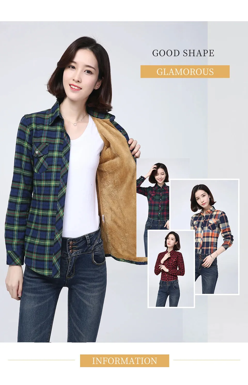 2023 Winter New Women's Warm Plaid Shirt Coat Casual Fleece Velvet Plus Thicke Tops Brand College Style Woman Clothes Outerwear