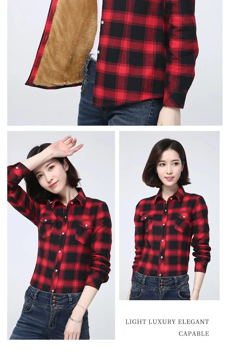 2023 Winter New Women's Warm Plaid Shirt Coat Casual Fleece Velvet Plus Thicke Tops Brand College Style Woman Clothes Outerwear