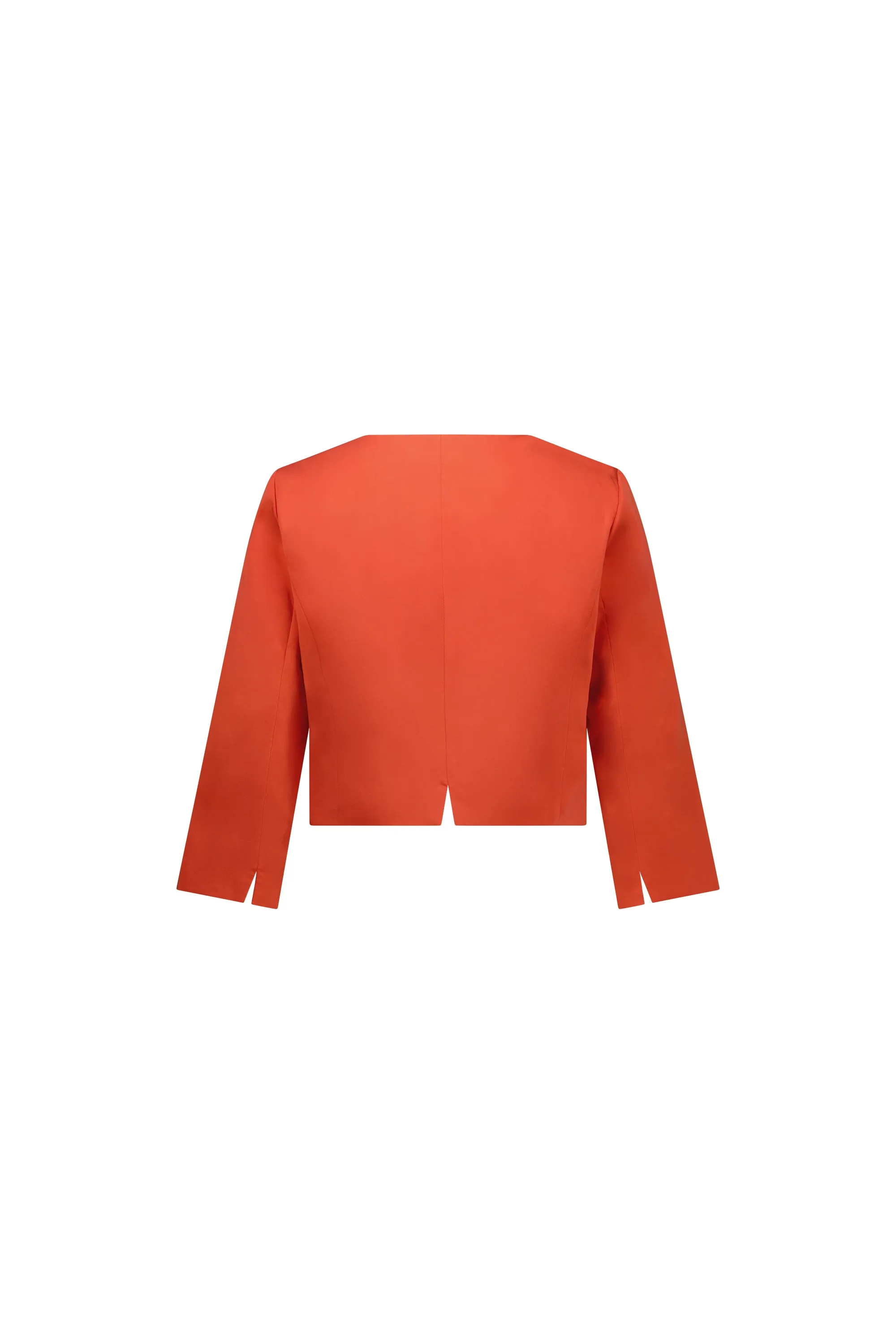 2087 3/4 Sleeve Single Button Cropped Jacket :Punch