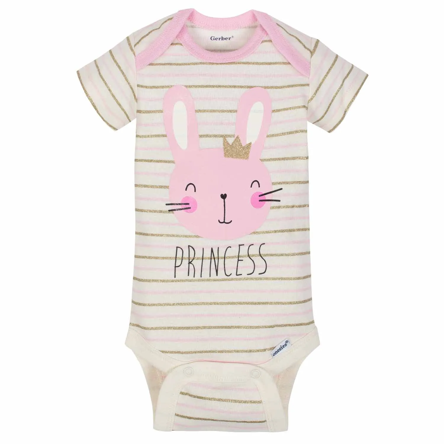 5-Pack Girls Princess Short Sleeve Onesies Bodysuits