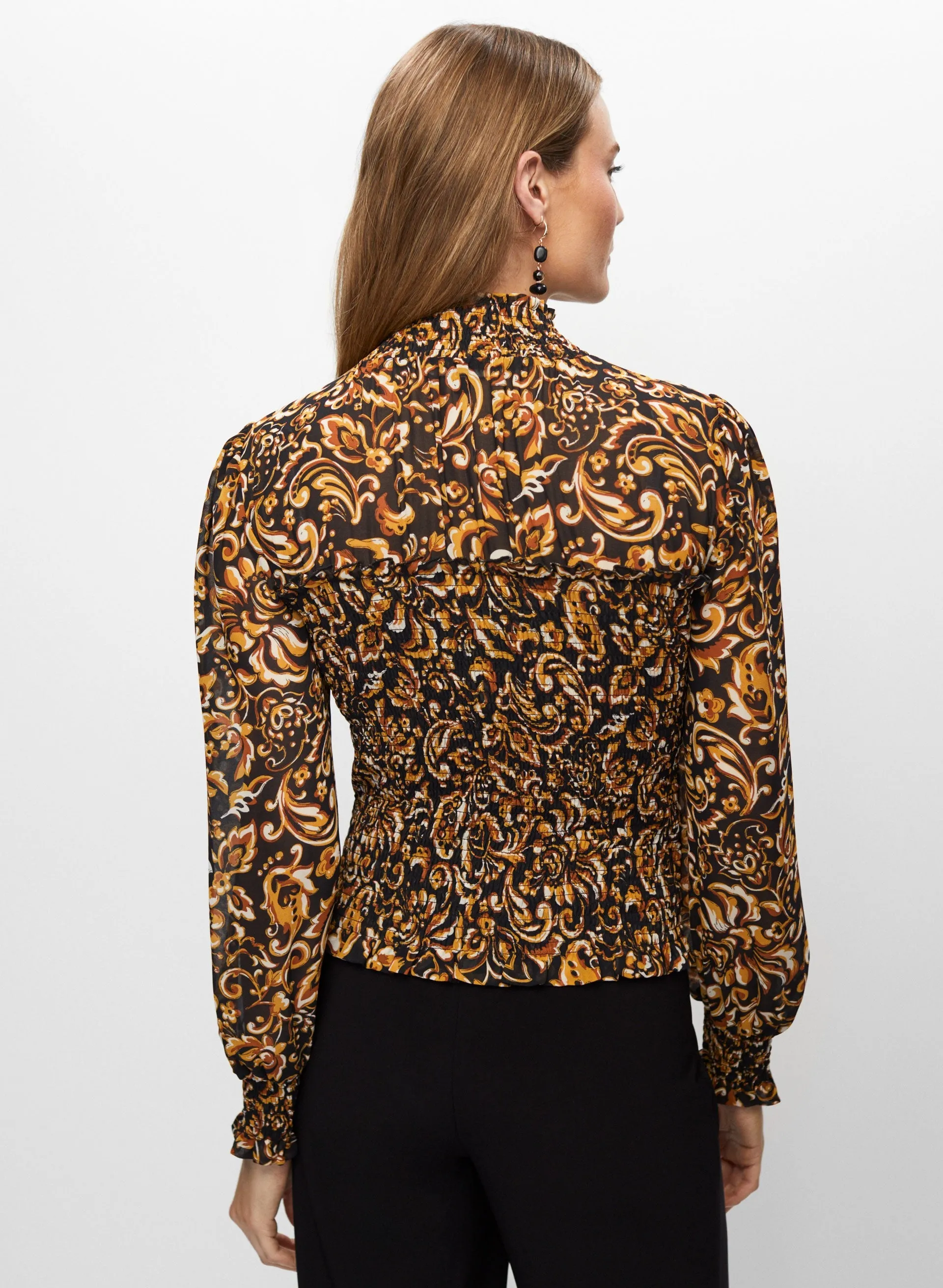 Abstract Paisley Print Blouse