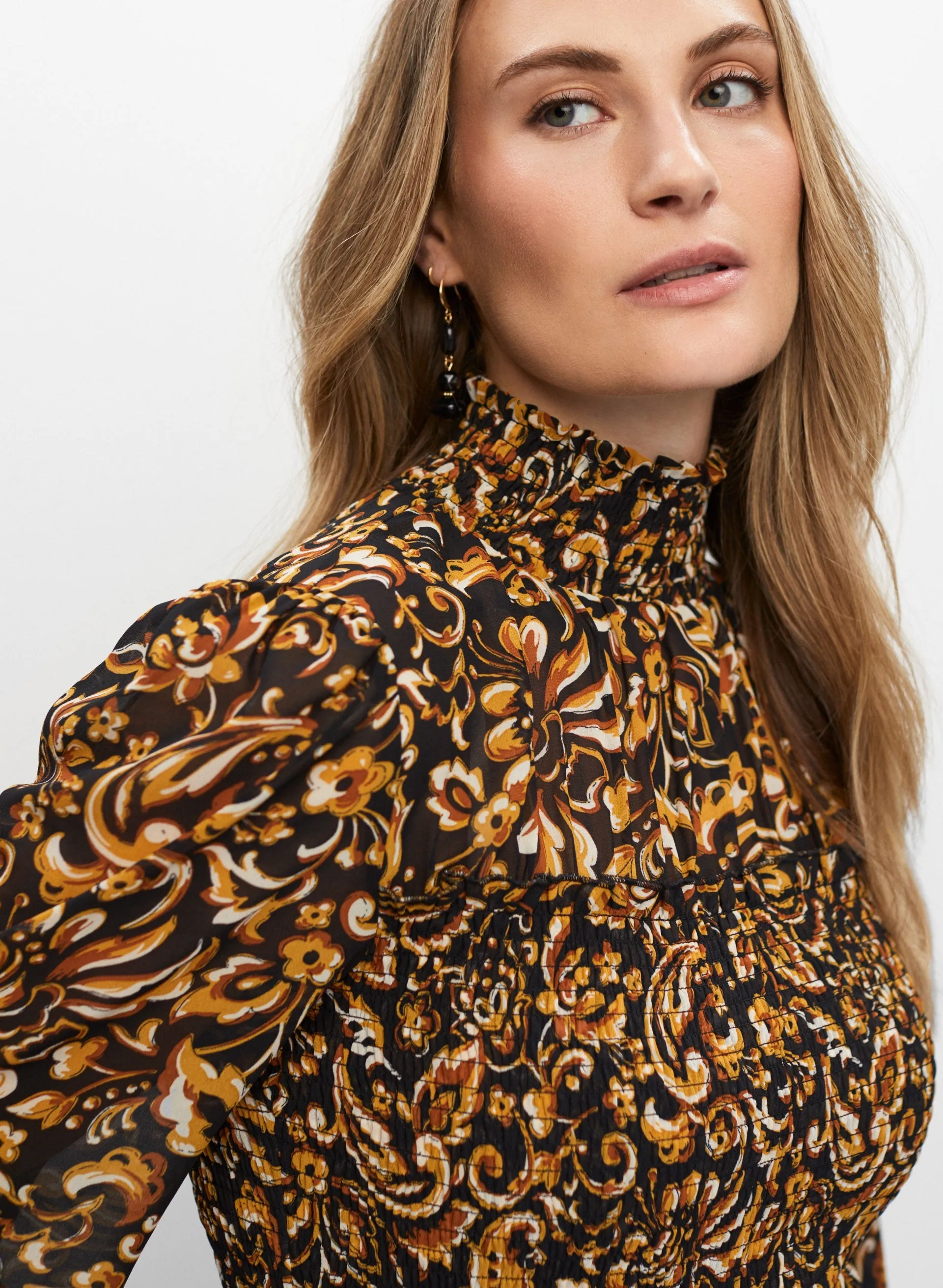 Abstract Paisley Print Blouse