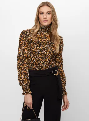 Abstract Paisley Print Blouse