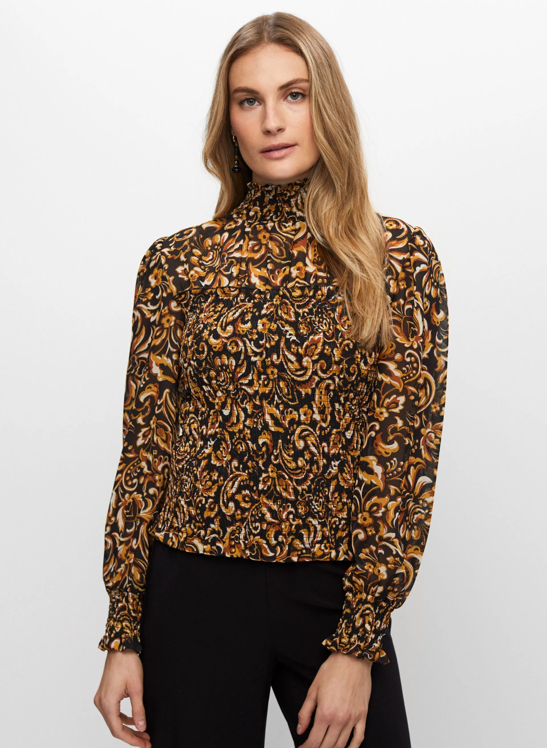 Abstract Paisley Print Blouse