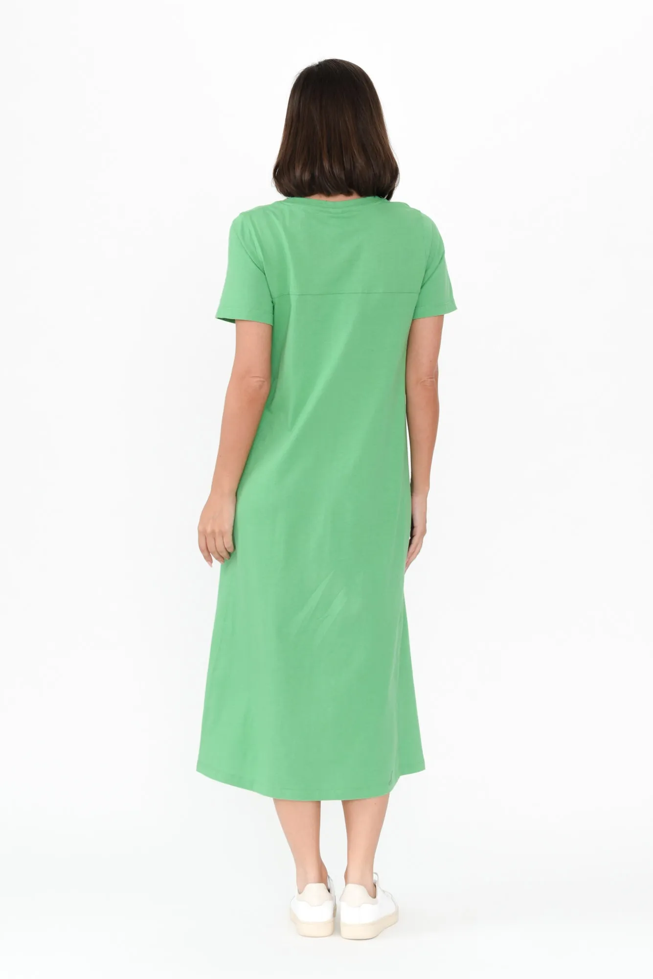 Adira Green Cotton Pocket Dress