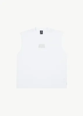 AFENDS Mens Limits - Graphic Sleeveless T-Shirt - White