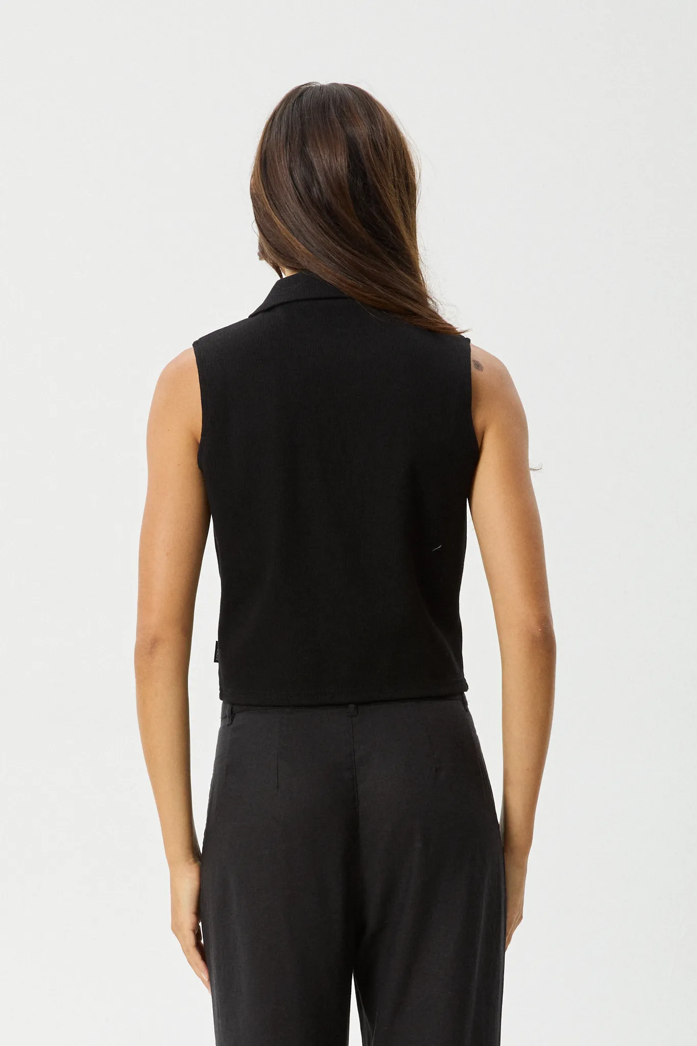 AFENDS Womens Eliza - Rib Sleeveless Shirt - Black