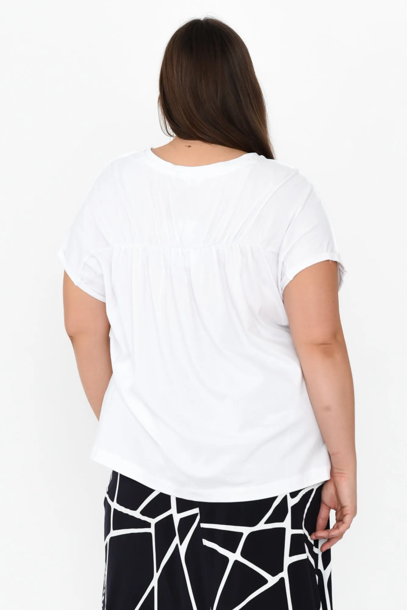 Anabeth White Cotton Swing Top