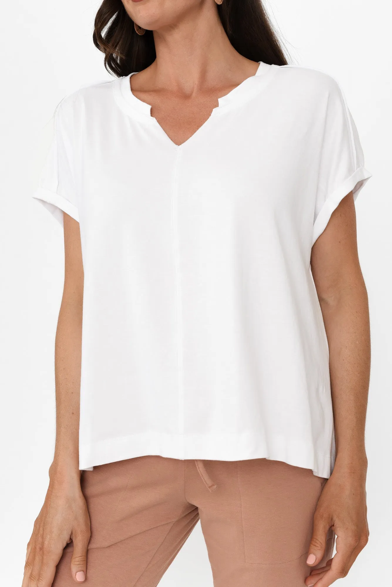 Anabeth White Cotton Swing Top