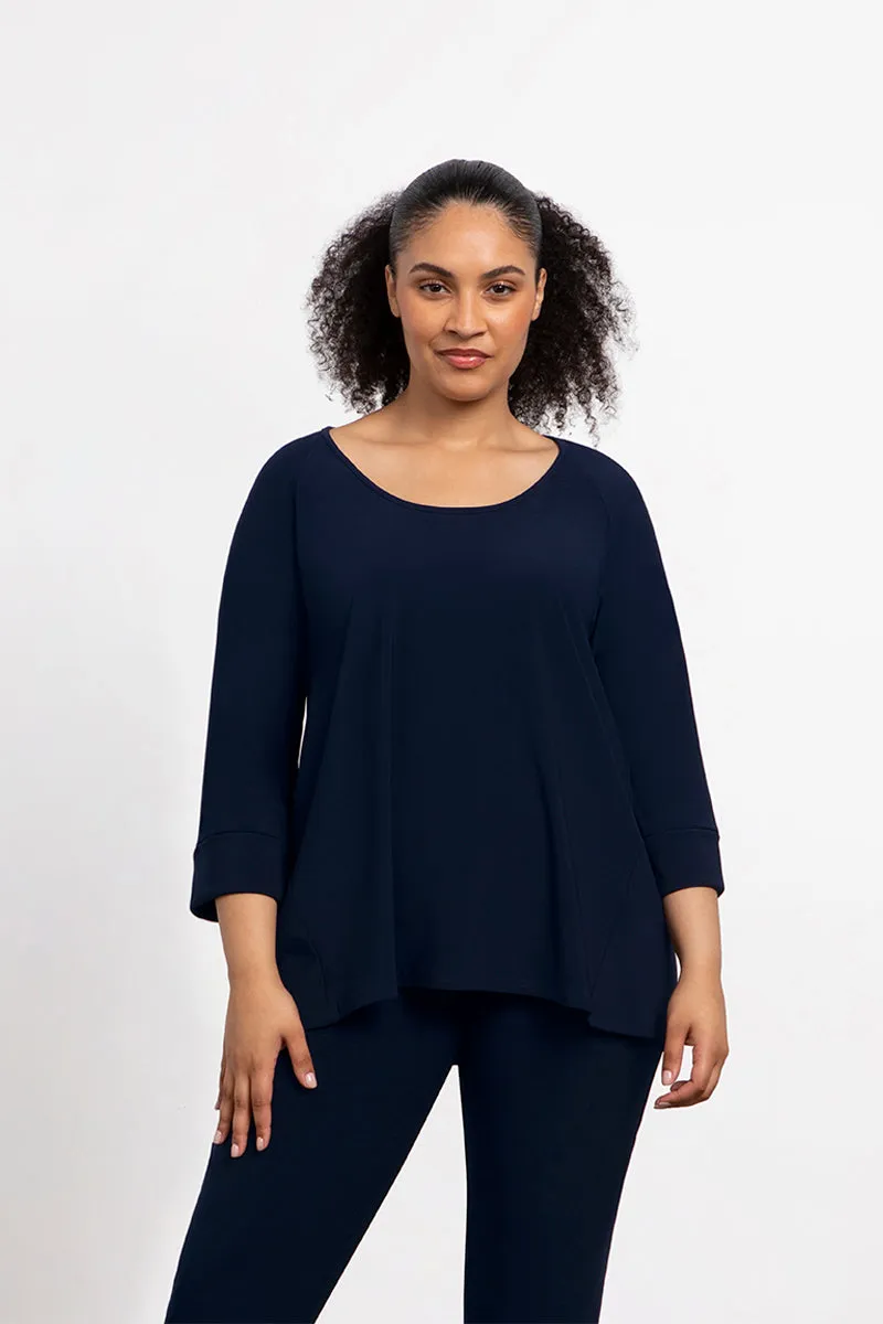 Angle Seam Raglan Top | Navy