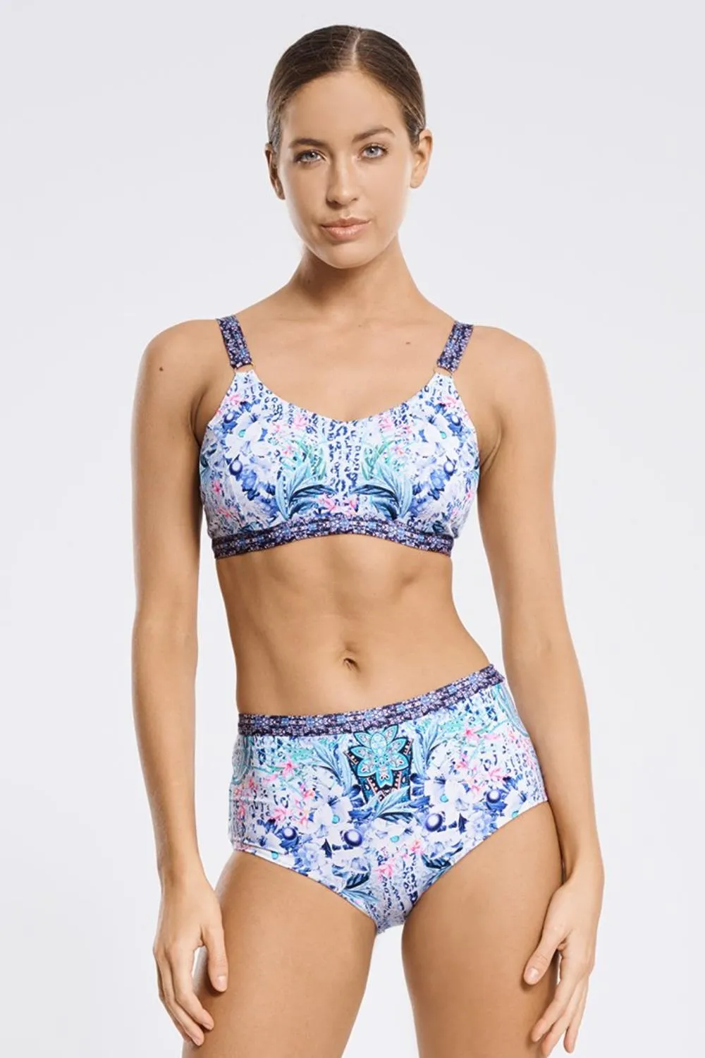 Aqua Blue Babylon Underwire Bikini Top, Multi (A9082BA)