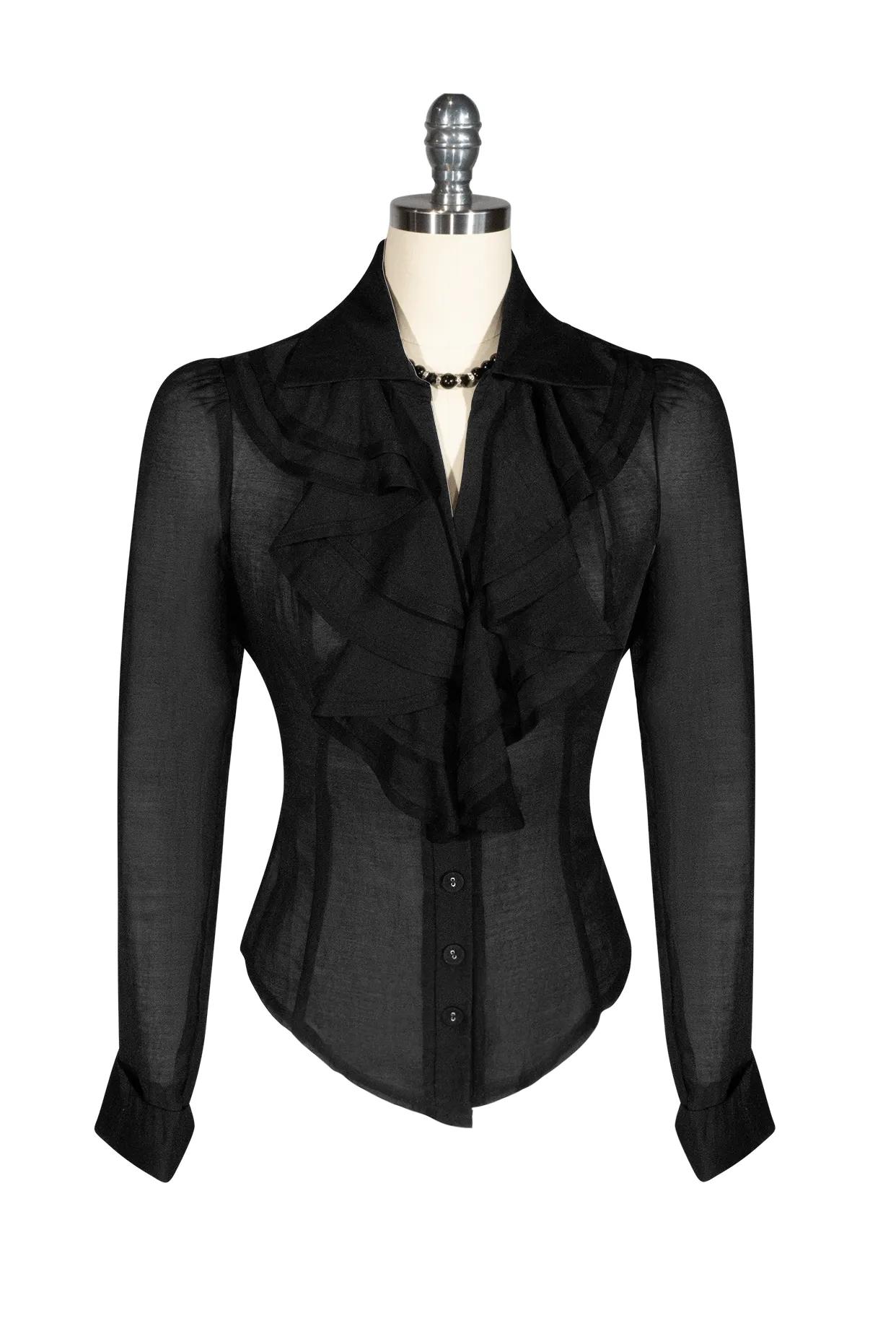 Arabella Wentworth Frill Blouse (Black)