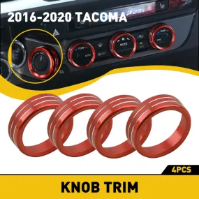 Audio & AC Switch Knob Ring Kit Set for 2016-2020 Toyota Tcoma