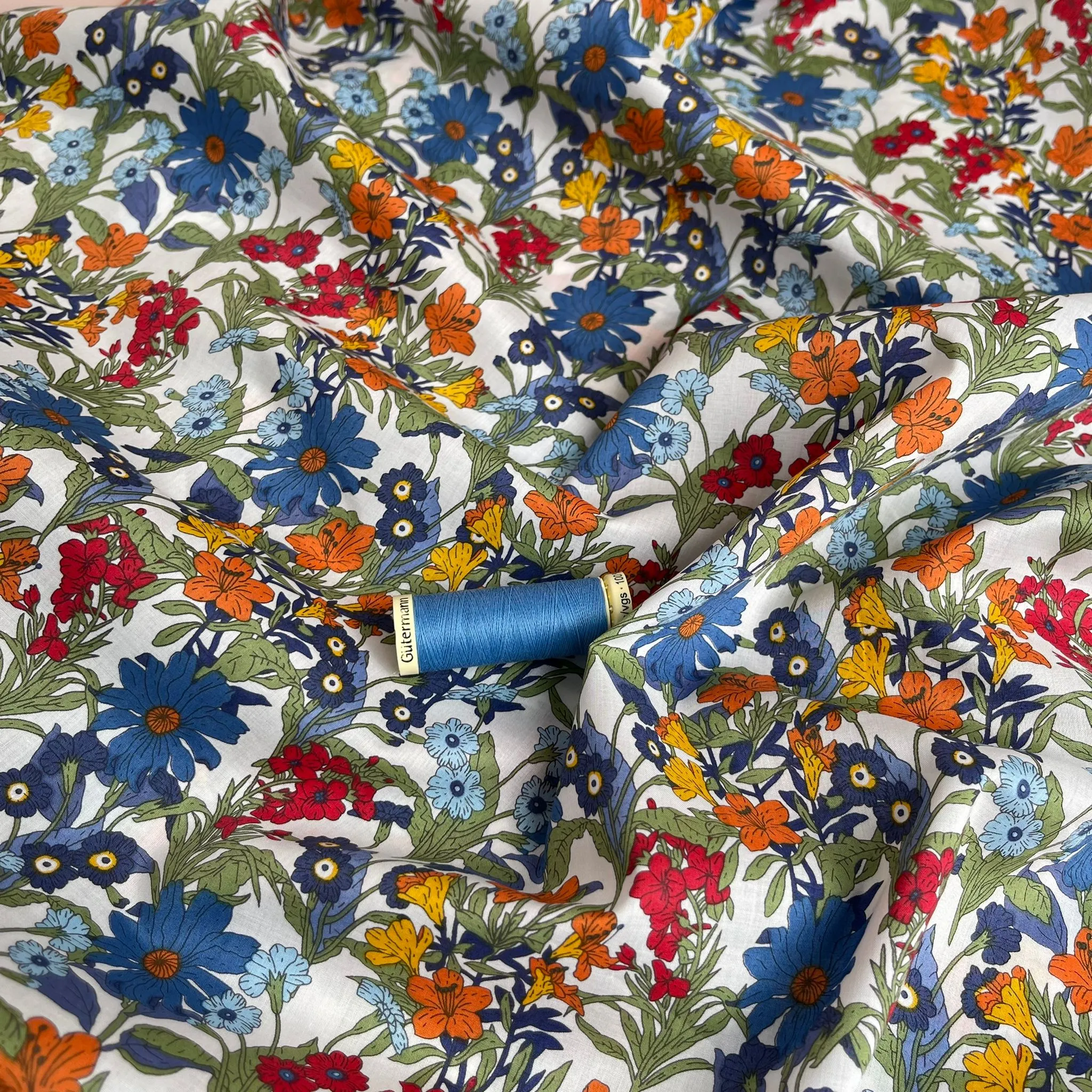 Autumn Wildflower Cotton Lawn Fabric