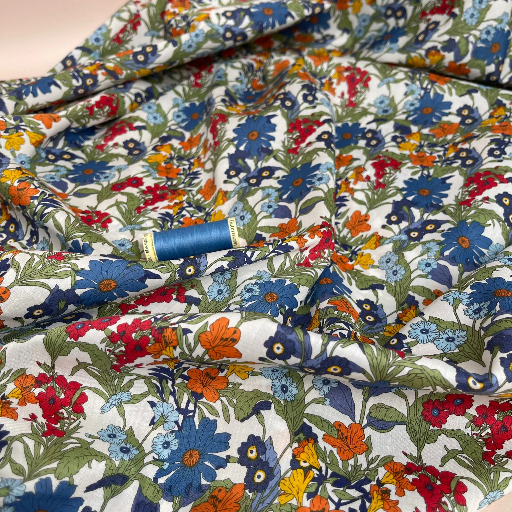 Autumn Wildflower Cotton Lawn Fabric