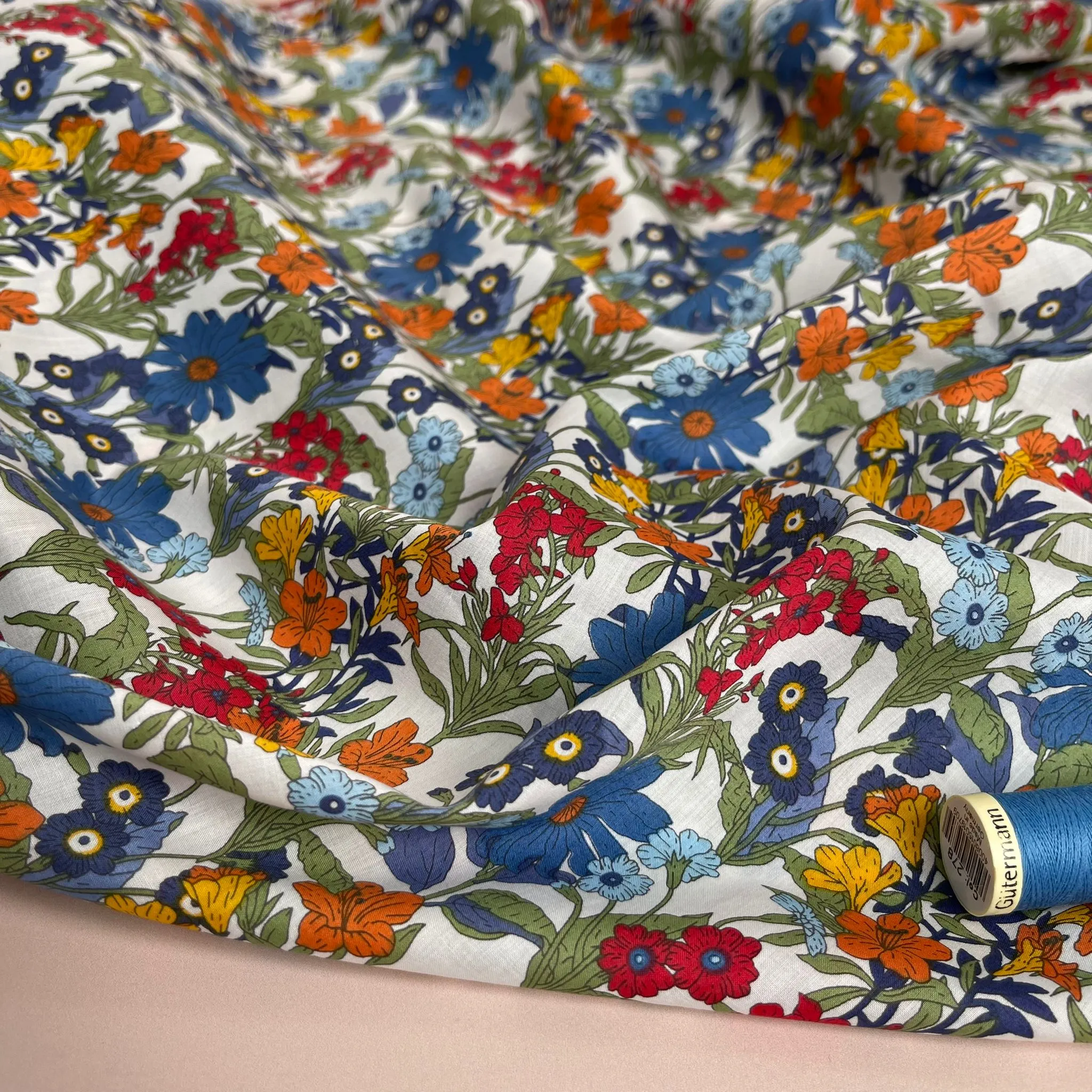 Autumn Wildflower Cotton Lawn Fabric