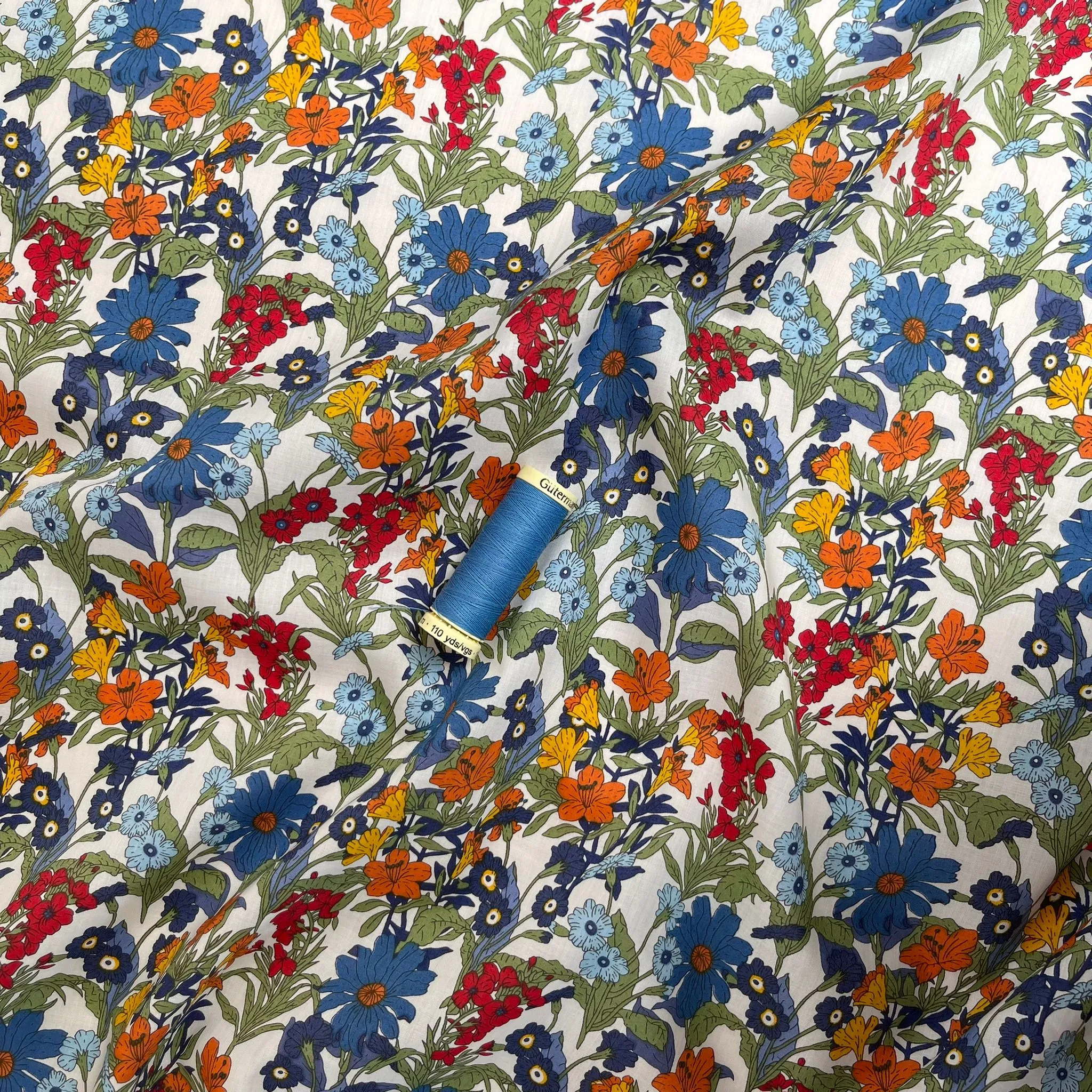 Autumn Wildflower Cotton Lawn Fabric