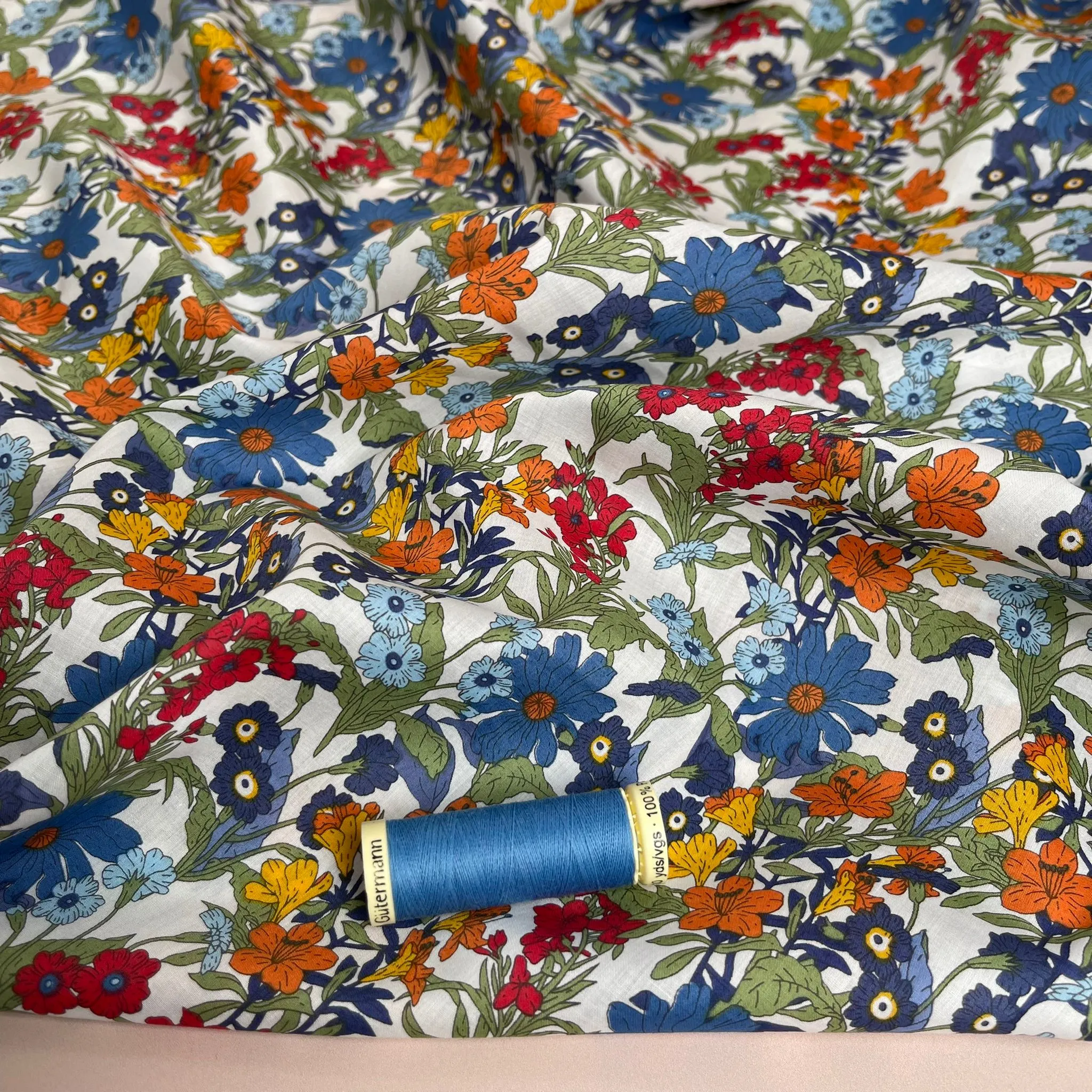 Autumn Wildflower Cotton Lawn Fabric