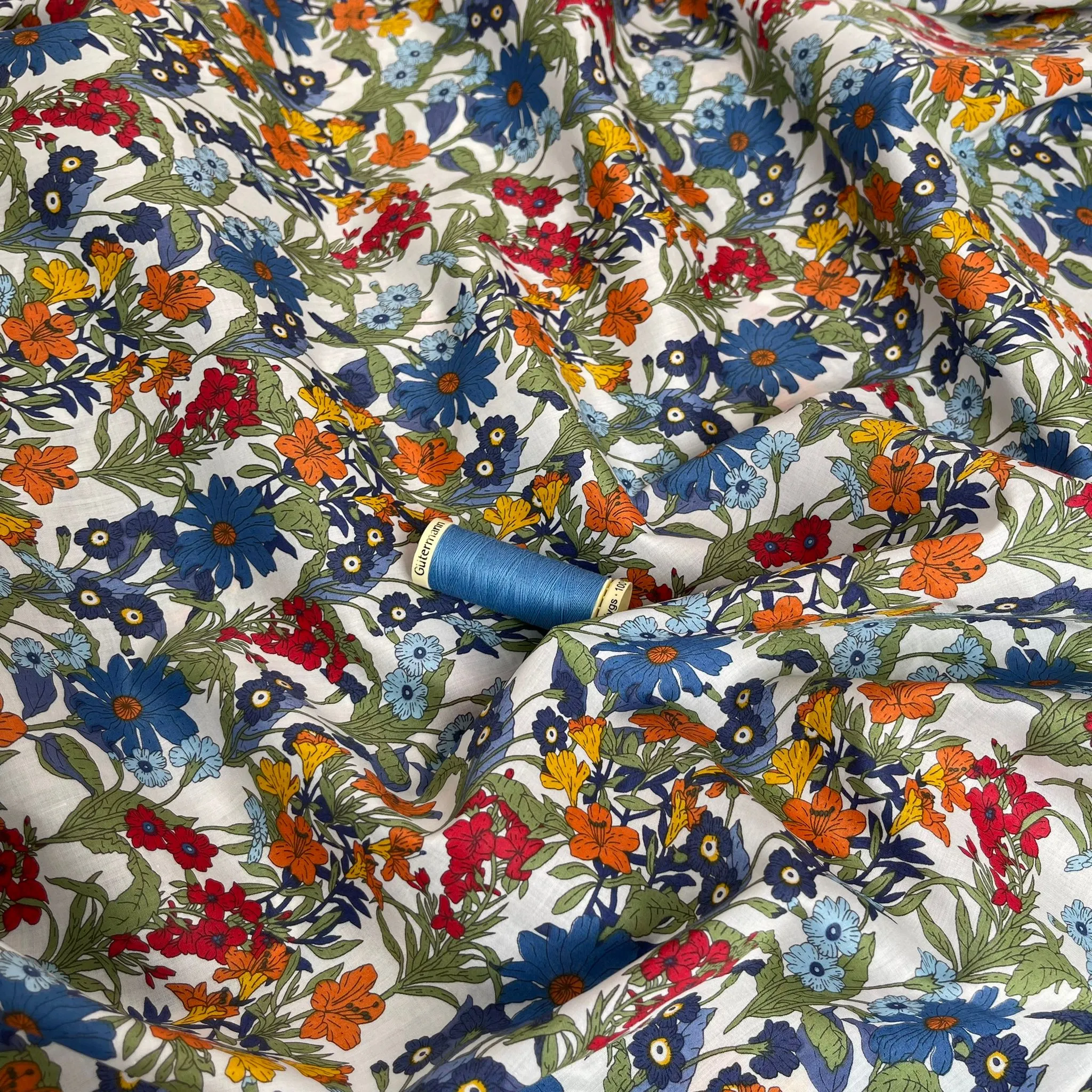 Autumn Wildflower Cotton Lawn Fabric