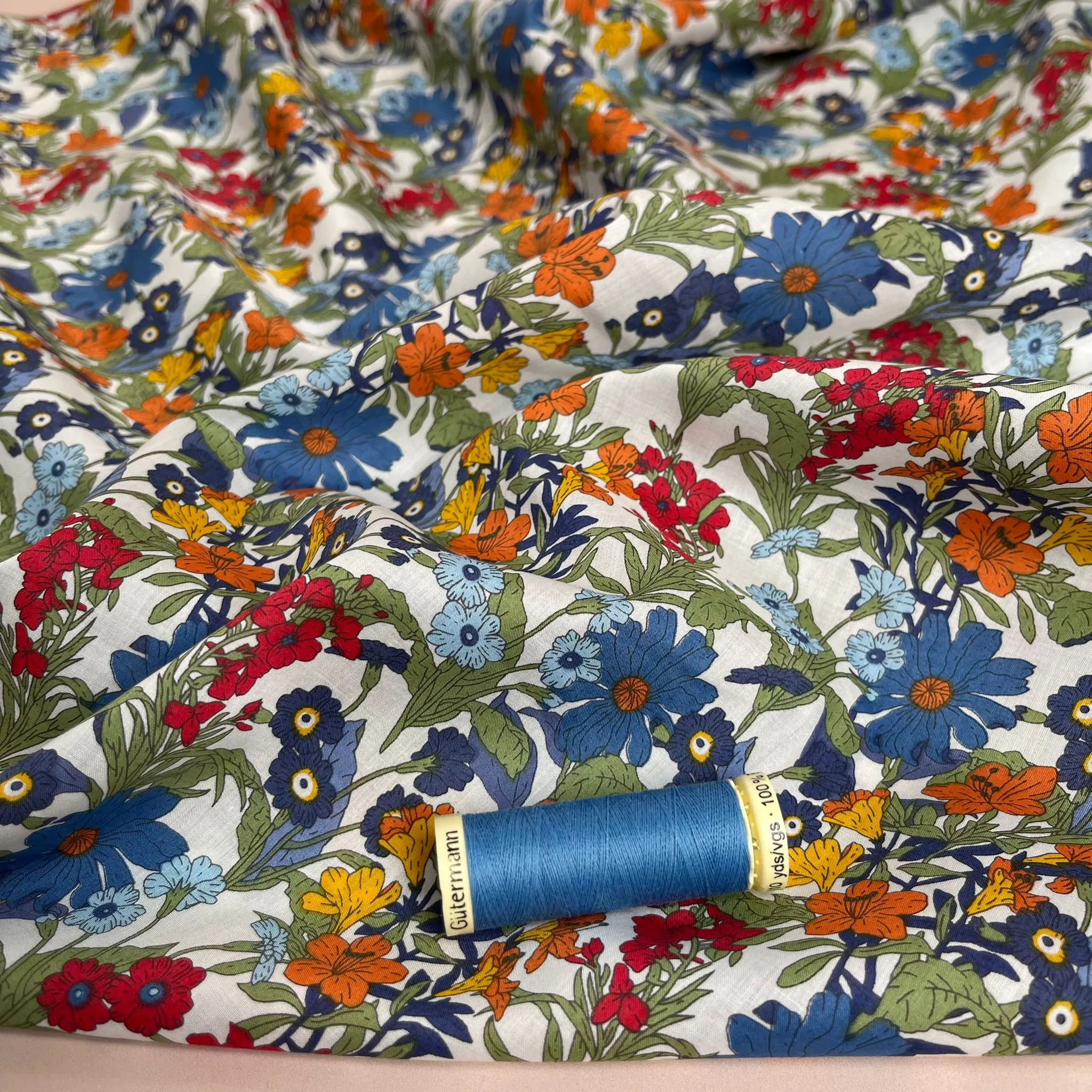 Autumn Wildflower Cotton Lawn Fabric