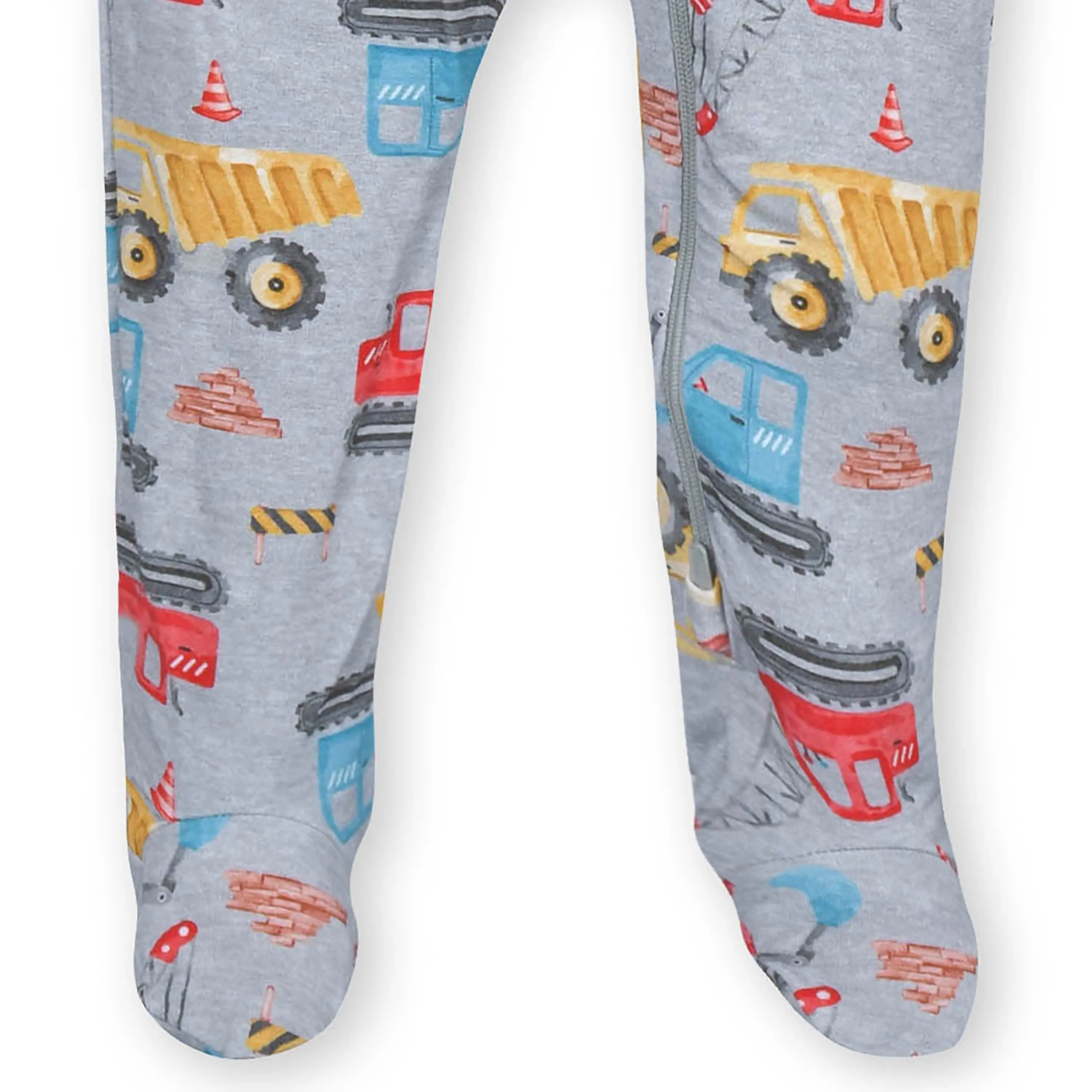 Baby & Toddler Boys Construction Trucks Buttery Soft Viscose Made from Eucalyptus Snug Fit Footed Pajamas