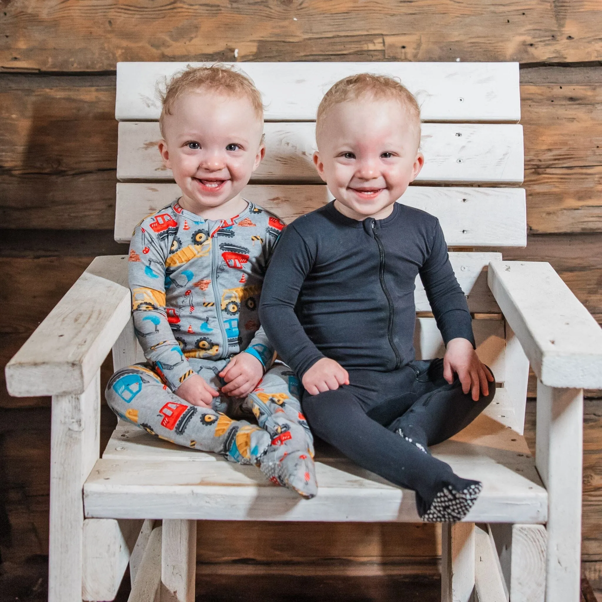 Baby & Toddler Boys Construction Trucks Buttery Soft Viscose Made from Eucalyptus Snug Fit Footed Pajamas