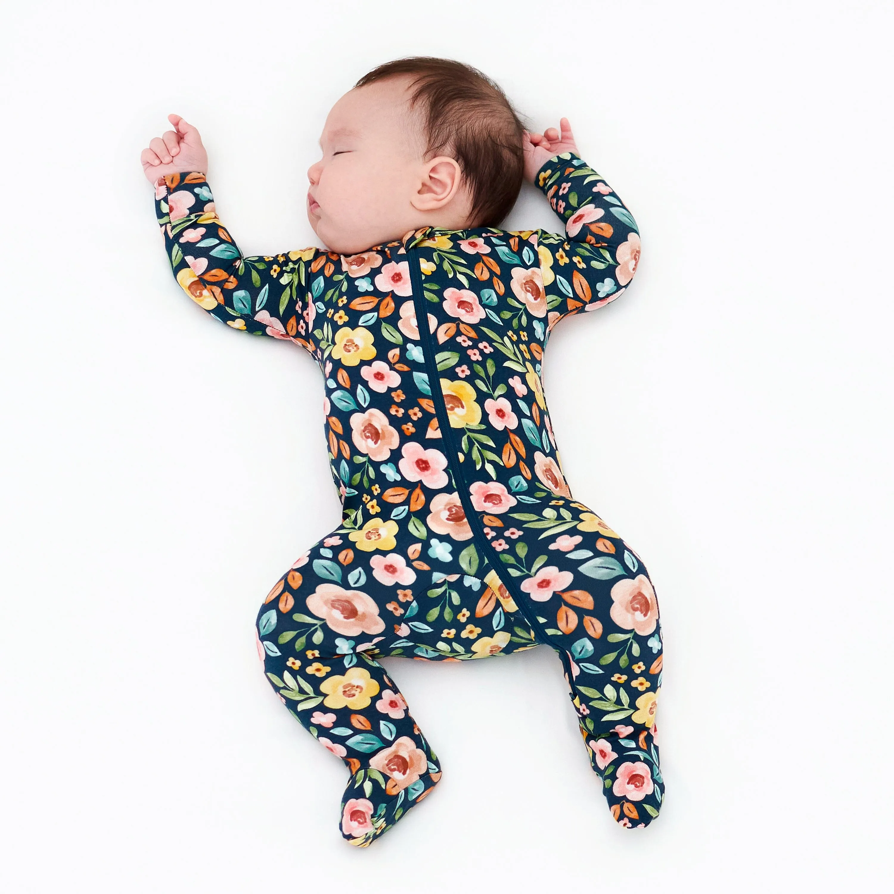 Baby & Toddler Girls Midnight Floral Buttery Soft Viscose Made from Eucalyptus Snug Fit Footed Pajamas