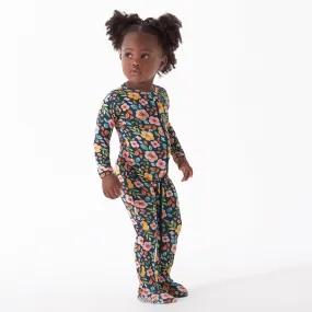 Baby & Toddler Girls Midnight Floral Buttery Soft Viscose Made from Eucalyptus Snug Fit Footed Pajamas