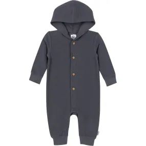 Baby Neutral Charcoal Hooded Romper