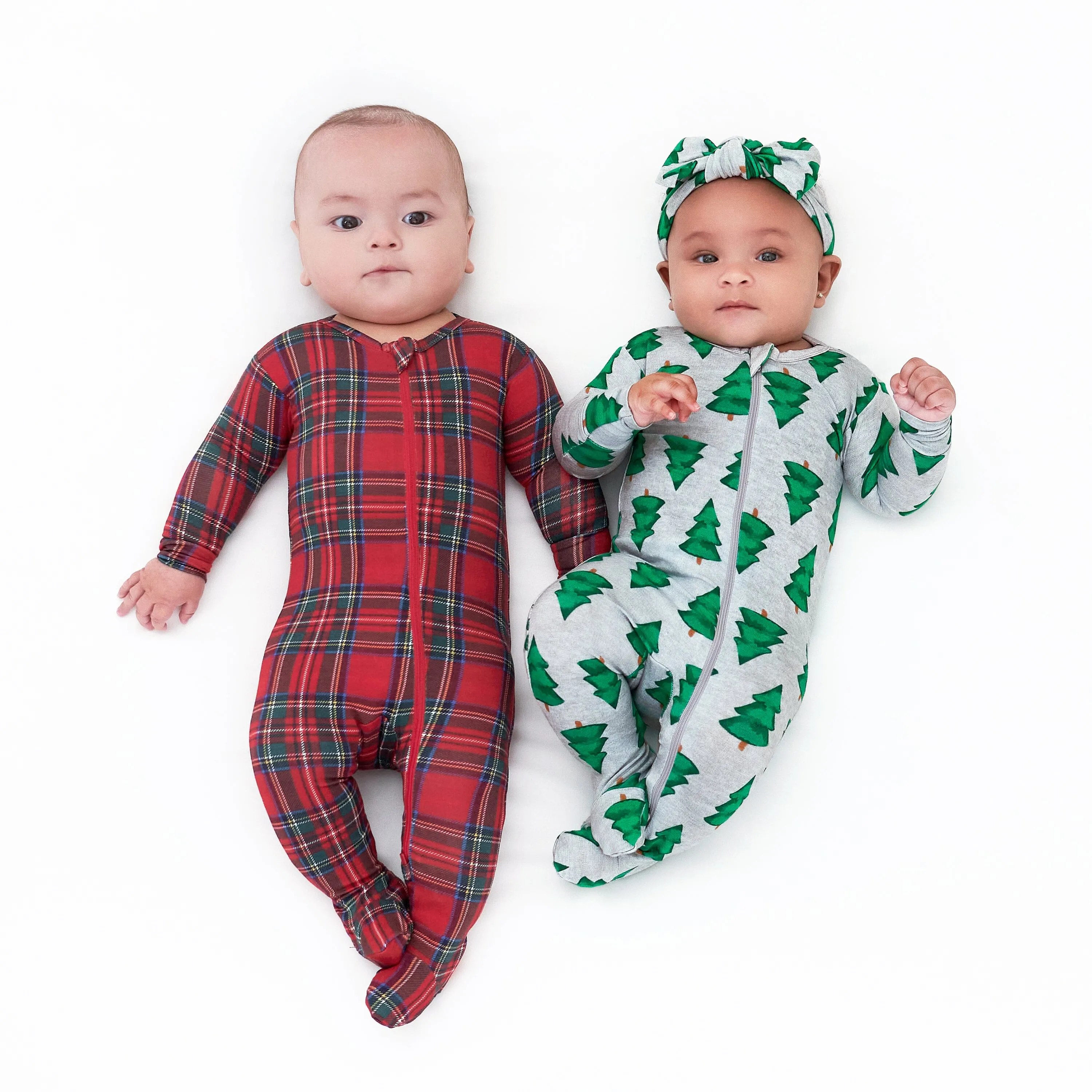 Baby Plaid About You Buttery Soft Viscose Made from Eucalyptus Snug Fit Footed Holiday Pajamas