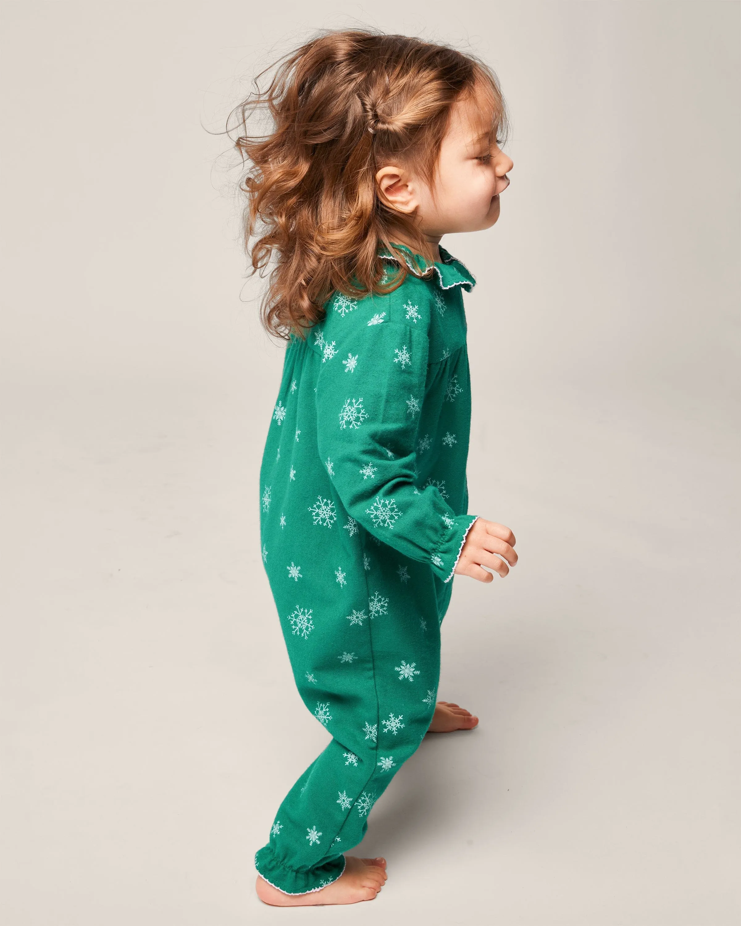 Baby's Flannel Madeline Romper | Emerald Wonderland