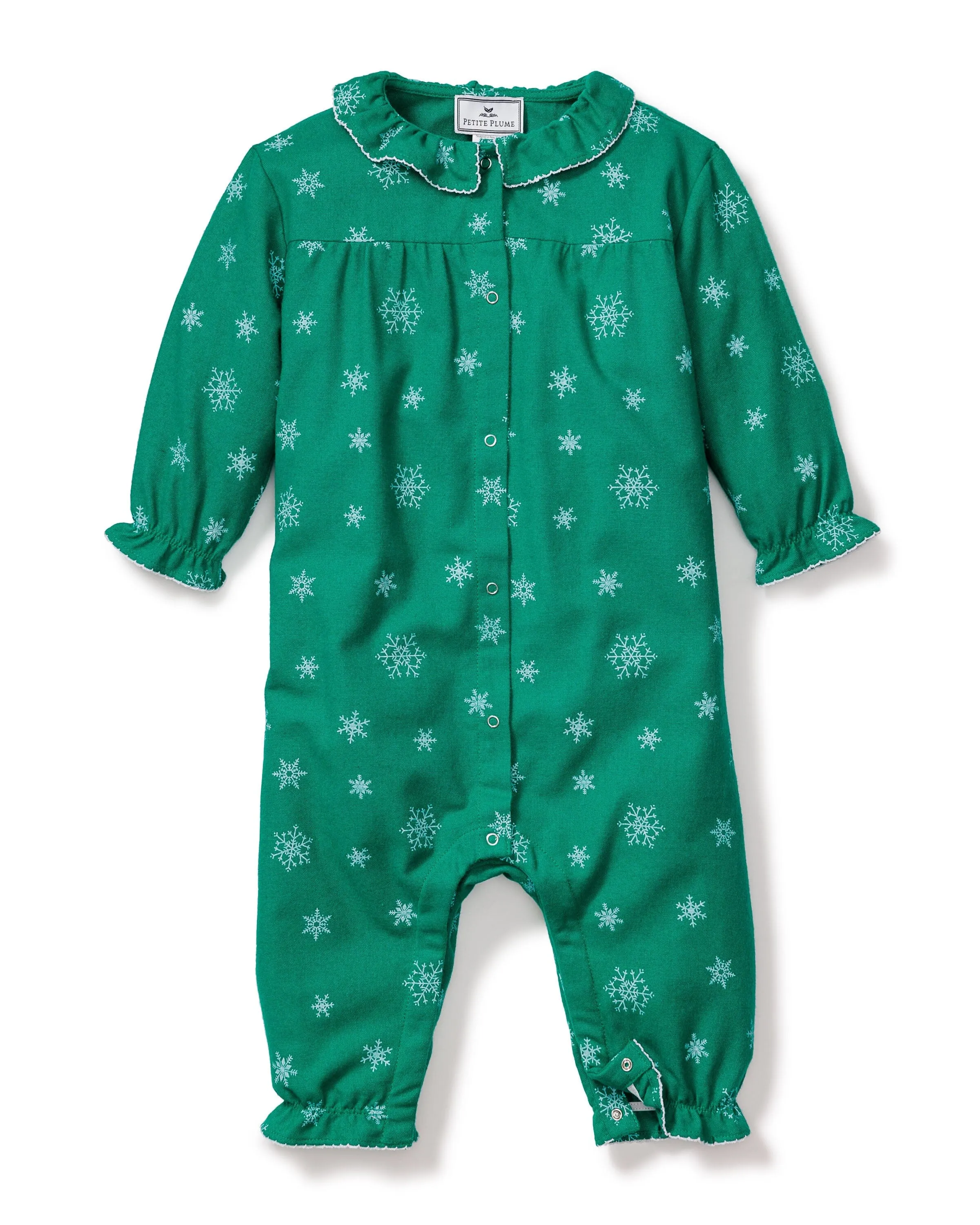 Baby's Flannel Madeline Romper | Emerald Wonderland