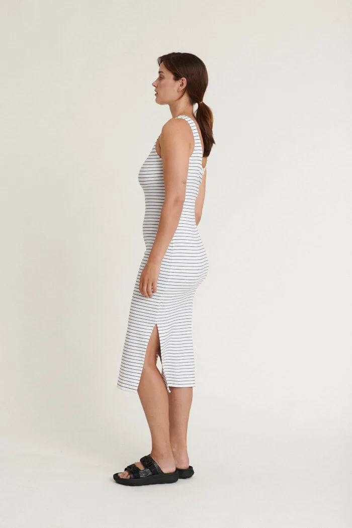 Basic Apparel - Ludmilla Openback Dress - 702 Bright White / Black