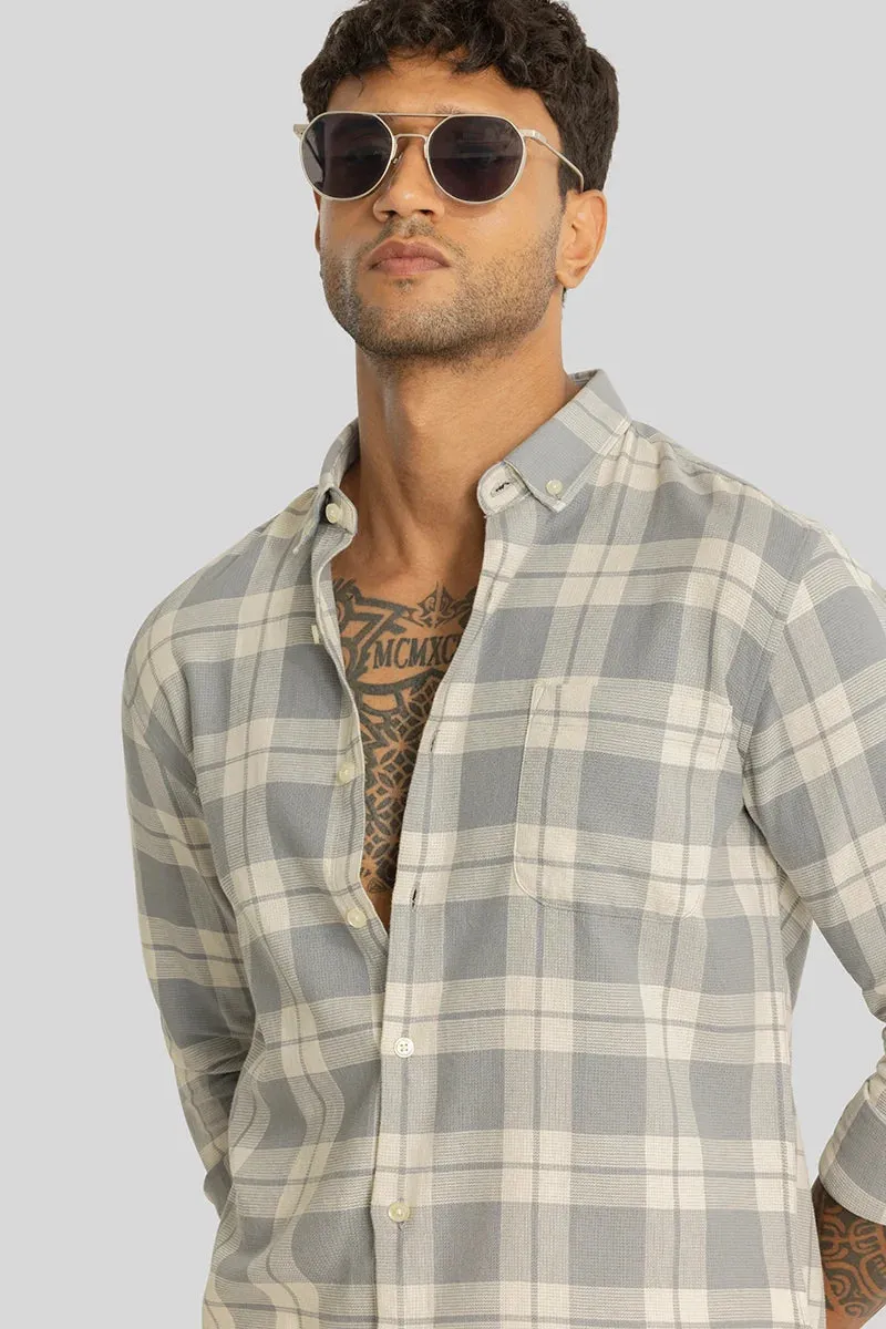 Beacon Light Grey Checks Linen Shirt