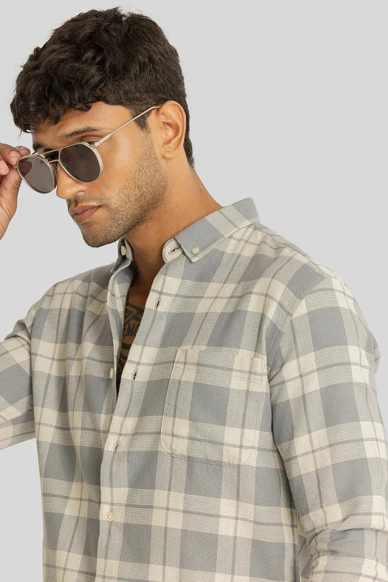 Beacon Light Grey Checks Linen Shirt