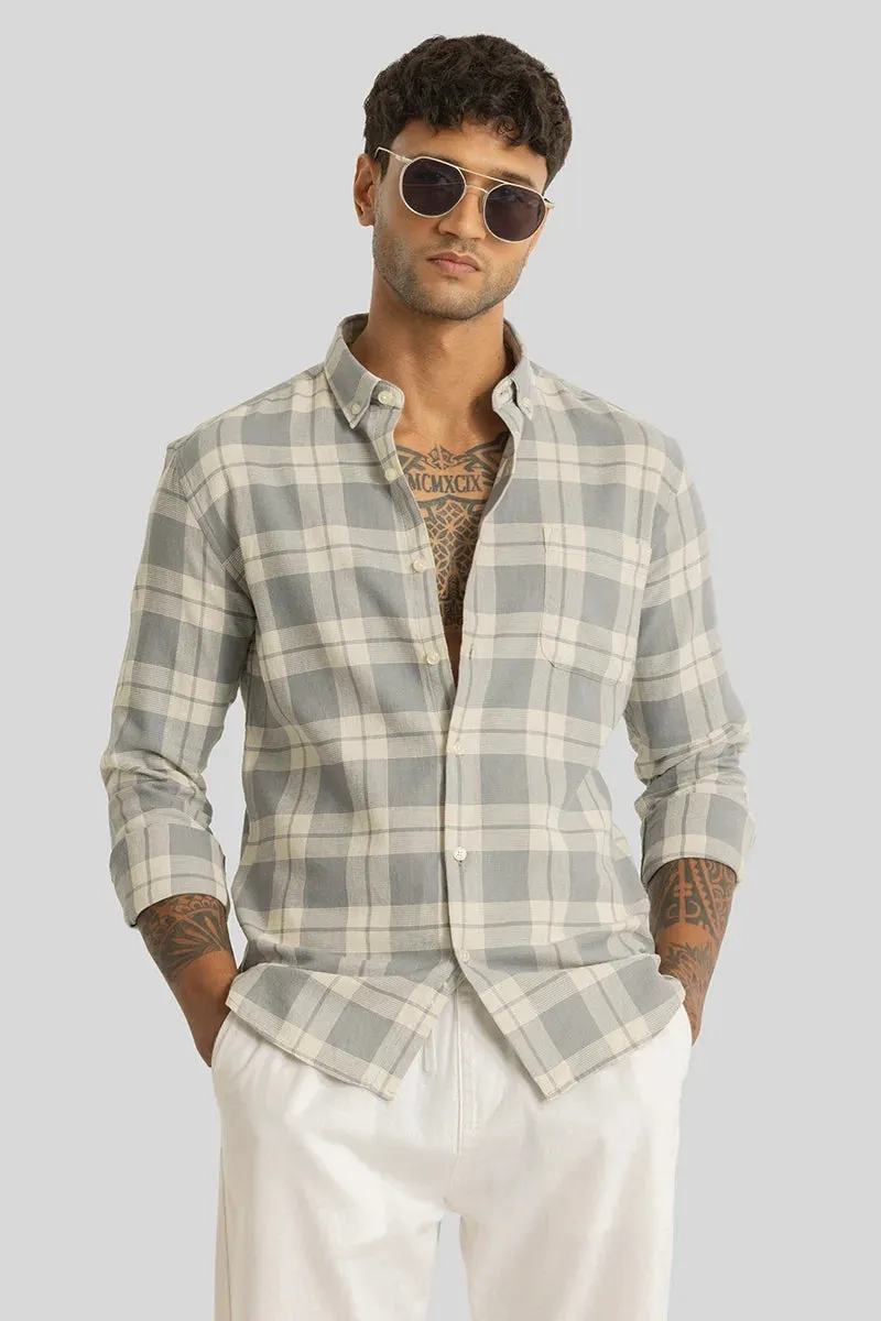 Beacon Light Grey Checks Linen Shirt