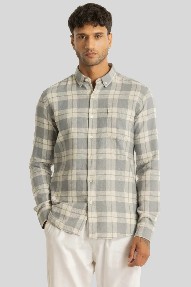 Beacon Light Grey Checks Linen Shirt