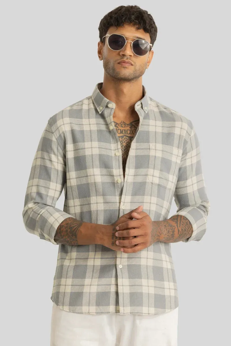 Beacon Light Grey Checks Linen Shirt