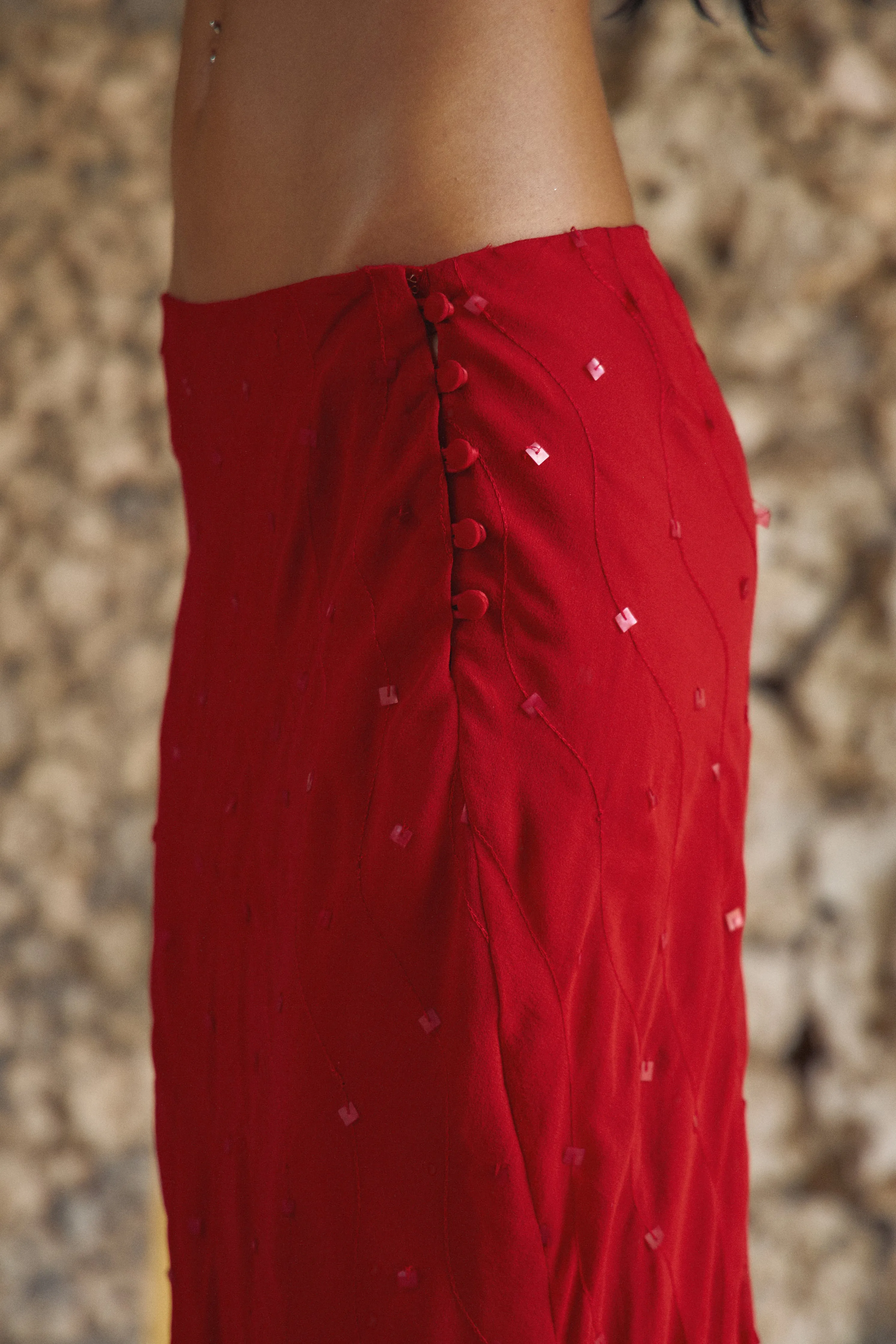 Beaded Skirt Scarlet