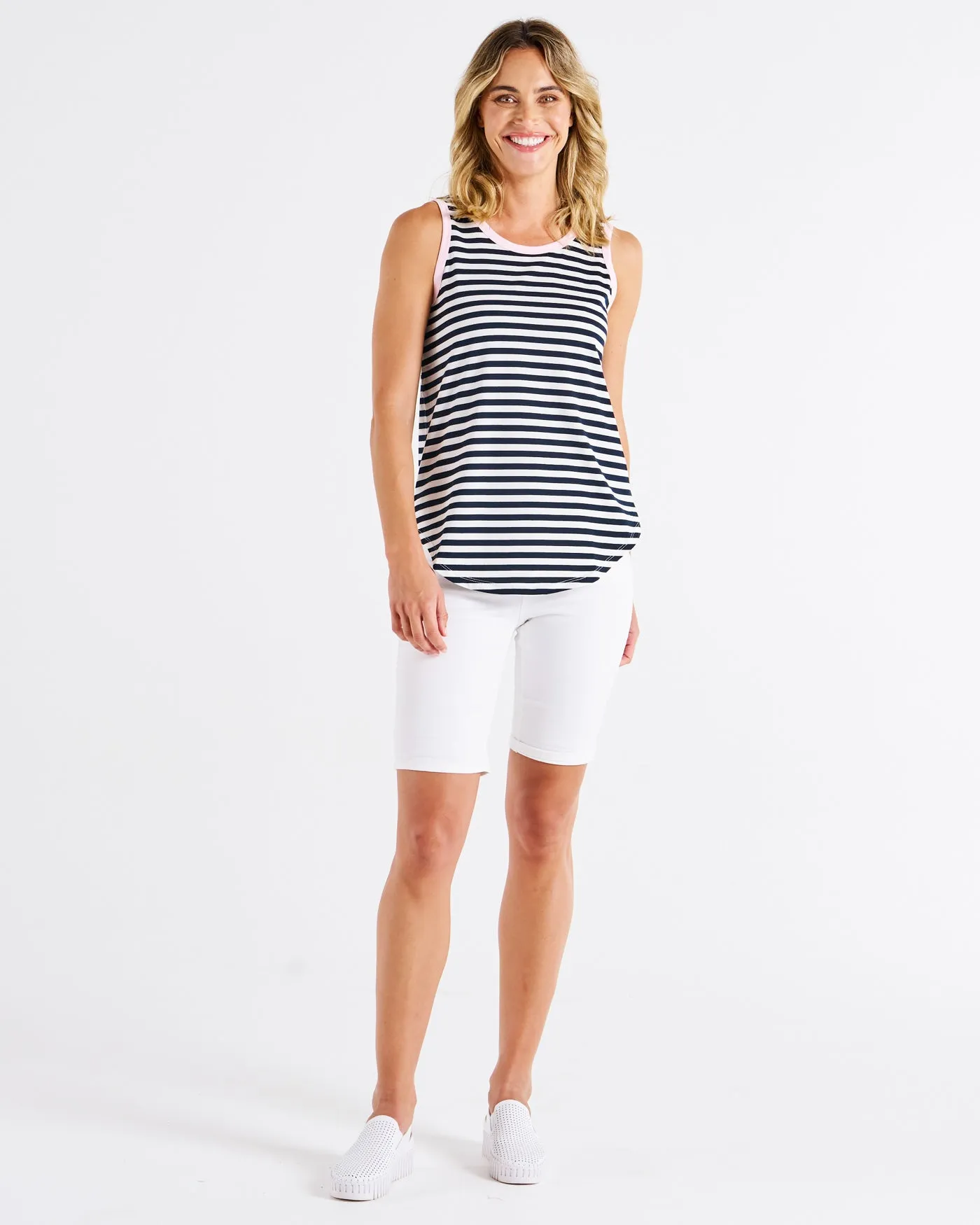 Betty Basics Keira Tank Navy Stripe