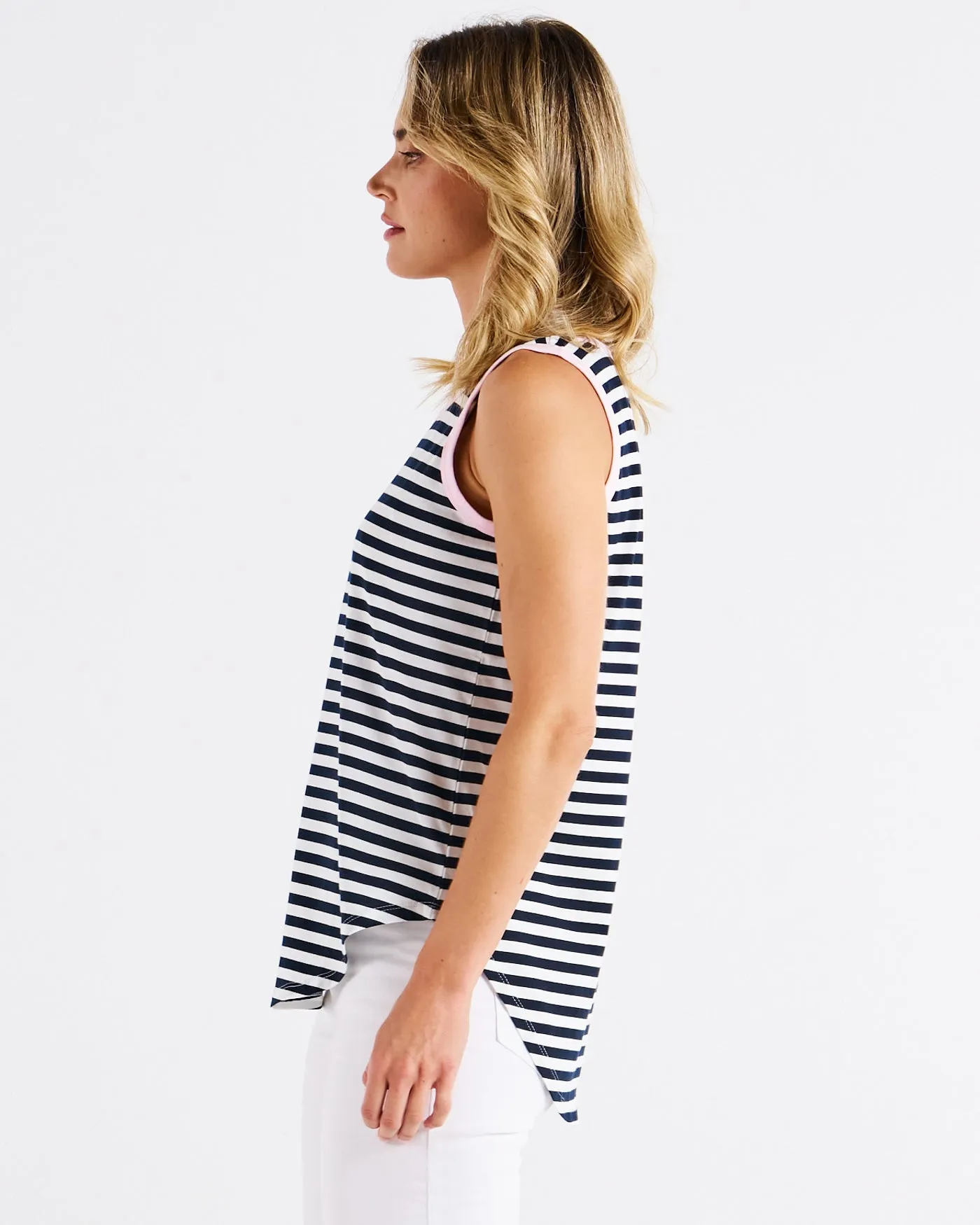 Betty Basics Keira Tank Navy Stripe