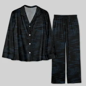 Binary Computer 1s and 0s Black Pajamas Set