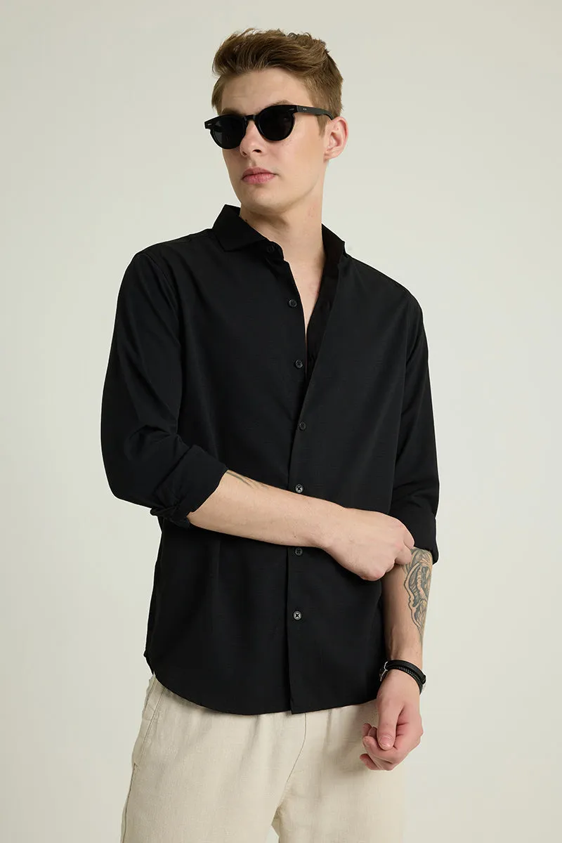 Black French Collar Shirt