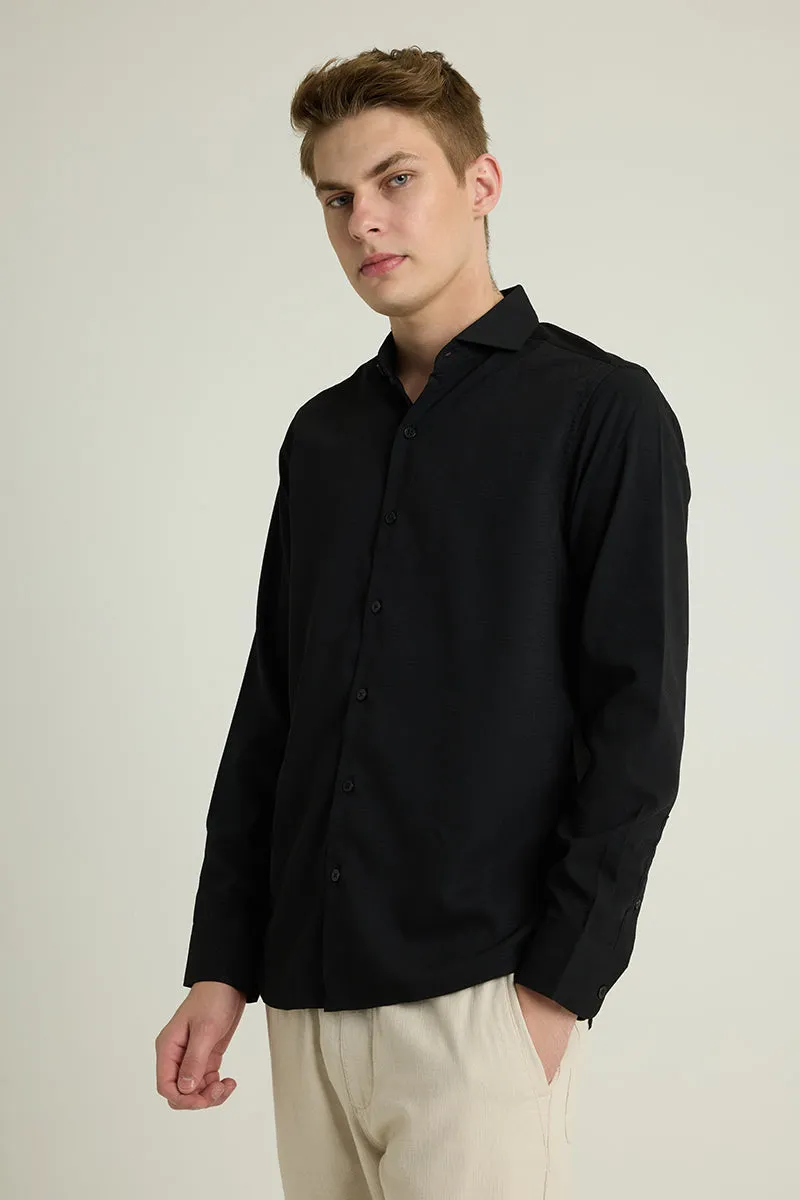 Black French Collar Shirt